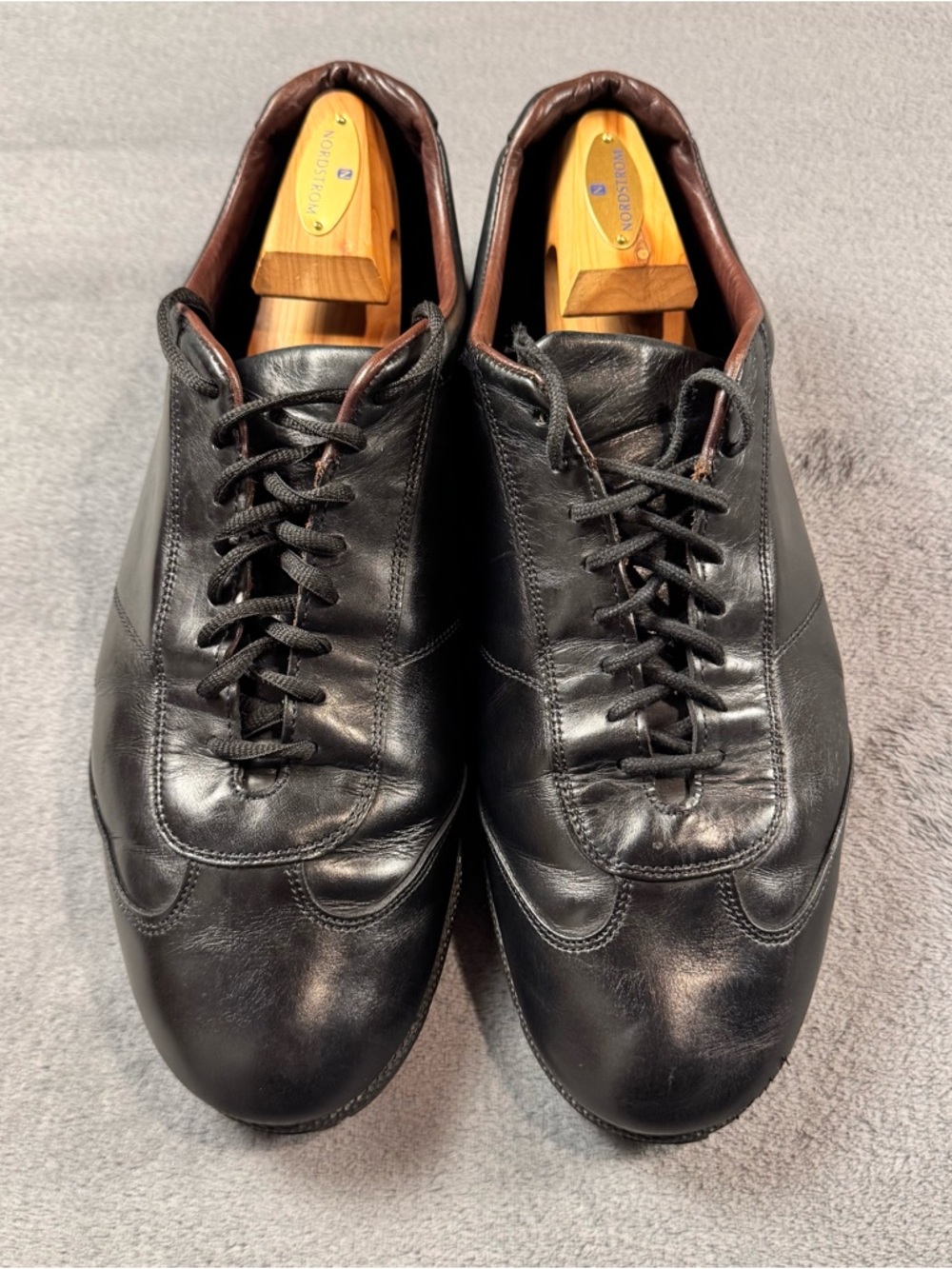Allen Edmonds Mitchell Men's Black Leather Slip-On Sneakers - Picture 3 of 11